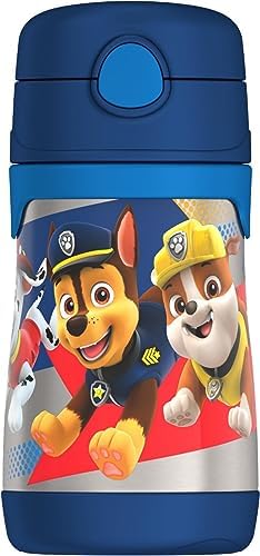 THERMOS Vacuum Insulated Stainless Steel 10oz Straw Bottle, PAW PATROL BOY by Thermos