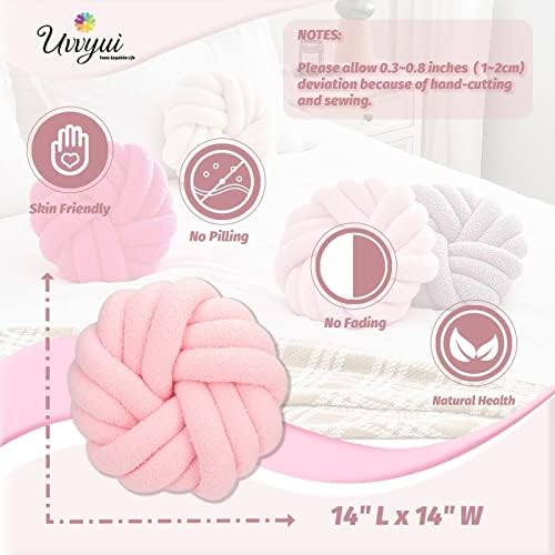 Uvvyui Knot Pillows, 14 Inch Decorative Throw Pillows Round Pillows Cushion - Image 2