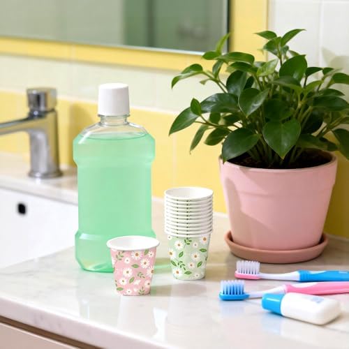 WRAPAHOLIC 3oz Daisy Floral Bathroom Cups - Image 3