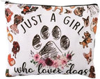 Dog Puppy Makeup Bag Jcat A Girl Who Loves Dogs Comsetics Pouch by Sudaporn
