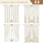 ASPMIZ Linen Curtains for Bedroom, Double Layered Boho Curtain for Living Room - Image 3