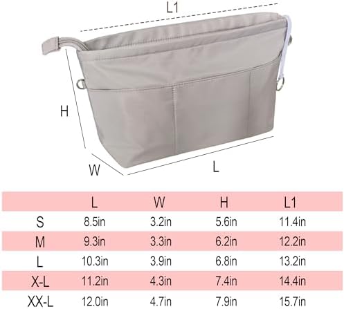 Vercord Premium Nylon Purse Organizer Tote Handbag Insert Organizers Bag in Bag - Image 2