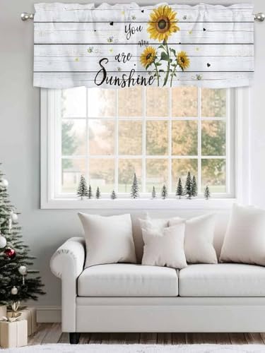 Vandarllin Sunflower Kitchen Curtains Valances - Image 4