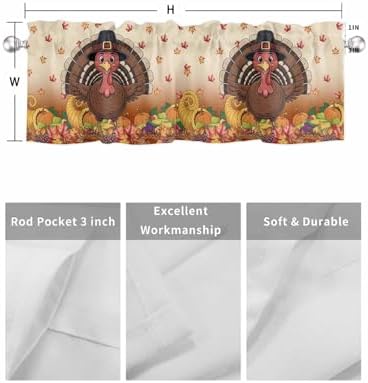 Vandarllin Fall Thanksgiving Kitchen Curtains Valances - Image 7