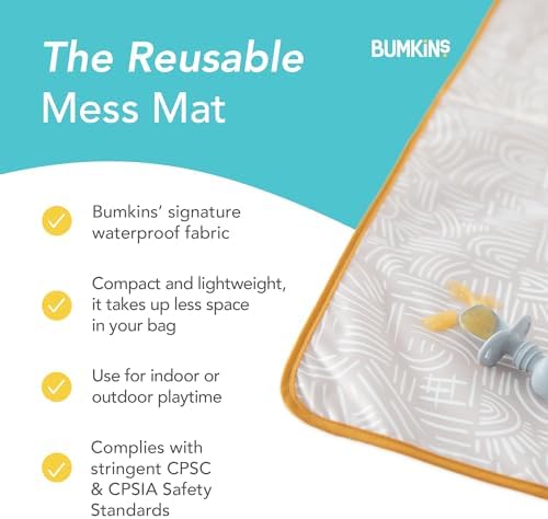 Bumkins Baby Splat Mat for Under High Chair, Babies Toddlers Eating Mess Mat - Image 5