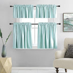DONREN 2 Panels Room Darkening Aqua Valances - Image 6