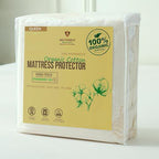 Waterproof Organic Mattress Protector Queen Size – Premium Soft Organic Cotton by MATTSHIELDORIGINAL