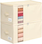60L Rigid-Sided Blanket Storage Bags, 2 Pack by Boailydi