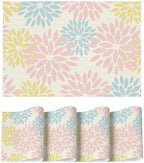Artoid Mode Floral Vinyl Plastic Placemats Set of 4, 12x18 Inch Washable by ArtoidMode