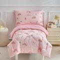 DuShow Pink Rainbow Toddler Bedding Set, 4 Piece Baby Crib Bedding Comforter by DuShow
