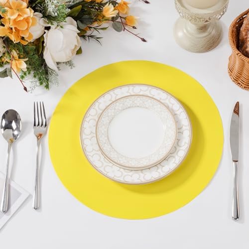 SHACOS 100 pcs Round Paper Placemats Disposable 13 inch Colored Paper - Image 6