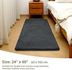 Polyester Bathroom Runner Rug 24"x60" Dark Gray, Soft Bath Mat - Image 2