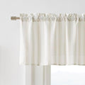 ZJDECOR Beige Striped Semi Sheer Kitchen Curtain Valances by ZJDECOR