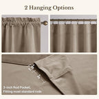 StangH Camel Beige Scalloped Valance Curtains 52x18 Inch, 1 Panel - Image 4