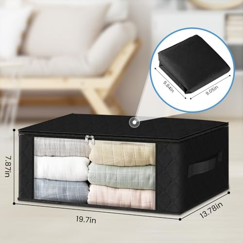 HomeHacks 6-Pack Clothes Organizer Storage Bags Foldable Storage Box - Image 2