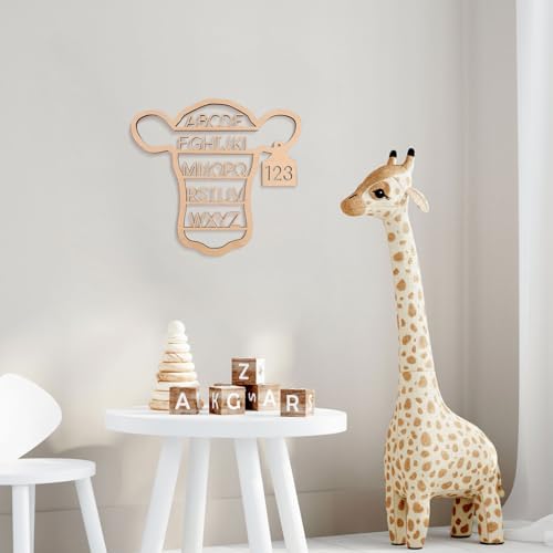 Nichake Western Nursery Wall Decor Neutral Cow Alphabet Wall Art - Image 6