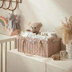 HBlife Baby Diaper Caddy, Paper Rope Storage Baskets Nursery Bin - Image 3