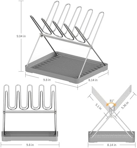 Bottle Drying Rack, Stainless Steel Foldable Water Bottle Drying Rack Organizer - Image 2