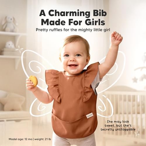 KeaBabies Waterproof Bibs for Baby Girl, 2-pk Lightweight - Image 2