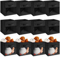 Marsui 12 Pcs Clear Cube Storage Bins Black Collapsible Kids Storage Bins by Marsui