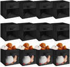 Marsui 12 Pcs Clear Cube Storage Bins Black Collapsible Kids Storage Bins by Marsui