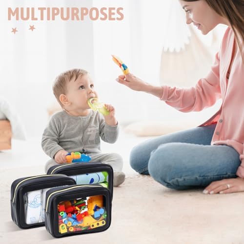 YOPCDJ 3PCS Diaper Bag Organizer Pouch Set, TSA Approved Toiletry Bag，Clear - Image 4