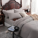 NTBAY Queen Microfiber Bed in a Bag, Comforter Set 7 Piece, Smoke Grey - Image 6