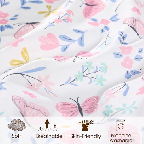 PHF 3 Pack Soft Bassinet Sheets, Butterfly Breathable Comfy Cradle Sheets - Image 3