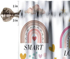 Rainbow Valances Curtain Quotes Inspirational Positive Colorful Pattern Window - Image 3