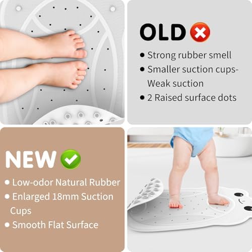 Bath Mat for Tub Non Slip for Kids Baby, Natural Rubber Dual Anti-Slip - Image 3