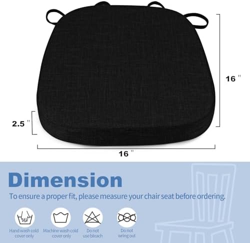 BUYUE Thickened 2.5" Dining Chair Cushions Set of 4, U-Shape High Density Foam - Image 3