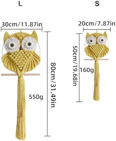 Achart Owl Macrame Wall Hanging-Hand Woven Boho Tapestry-Macrame Wall Decor - Image 2