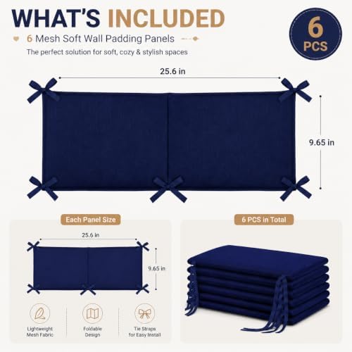 6PCS Mesh Soft Wall Padding Panels - Image 2