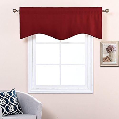 NICETOWN 6 Panels Red Kitchen Blackout Valances - Image 3