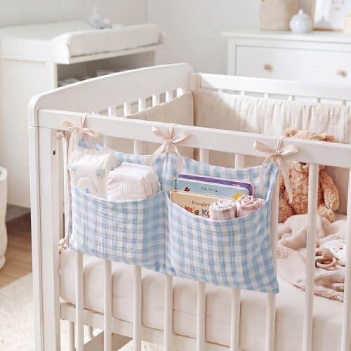 Gingham Crib Hanging Organizer Gingham Diaper Bag Organizer Playpen Organizers - Image 3