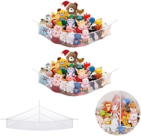 Large Stuffed Animal Net Hammock Corner Toy Organizer by INSFITY