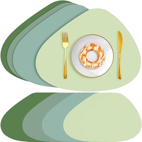 100 Pcs Disposable Paper Placemats Bulk 16.5"x13" Pebble Shape Place Mats by Gandeer