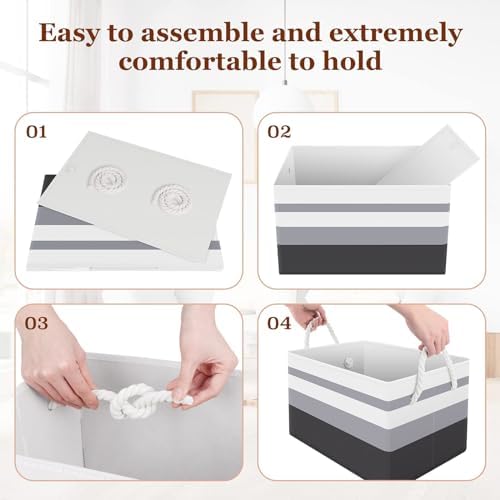 Fab totes Storage Bins 4-Pack, Foldable Storage Baskets - Image 4