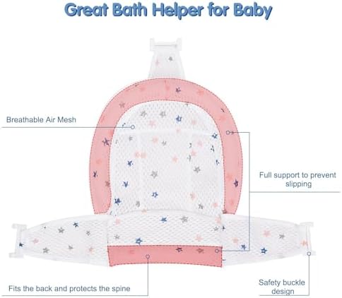 Colorlife Baby Bath Seat Support Net Infant Bathing Seat Support Mat, - Image 4