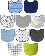 Neat Solutions 10 Pack Water Resistant Bib Set Blue/Grey Assorted, 0+ Months by Neat+Solutions