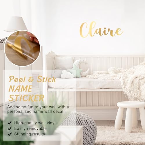 Boao Personalized Name Letter Wall Decal, Elegant Script - Image 3