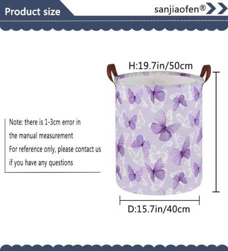 Kids Laundry Hamper, Butterfly Laundry Basket Collapsible Girls Storage Baskets - Image 7