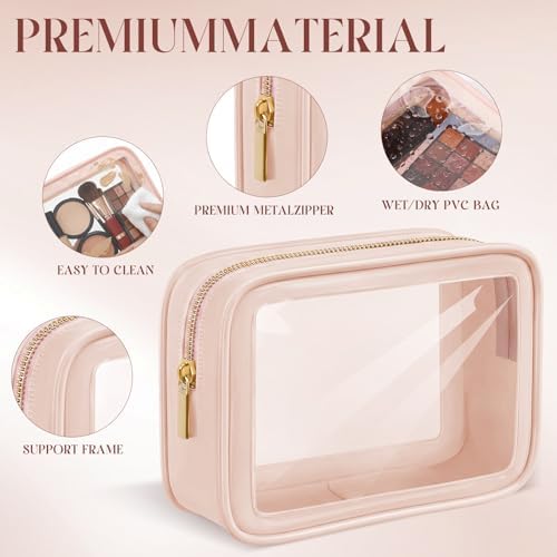 Hsei 12 Pcs Clear Makeup Bags Diaper Bag Organizer Travel Toiletry Bags - Image 3