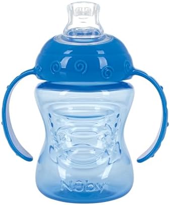 Nuby Grip N' Sip 2 Handle Soft Spout Trainer Cup - 8 oz - Blue by NubyUSA