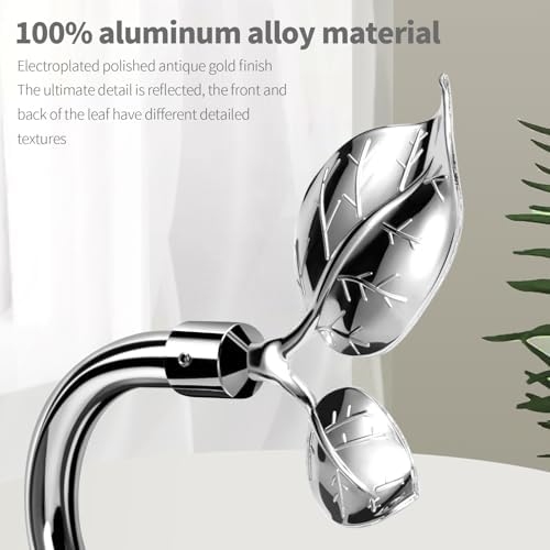 HIKMLK Leaf Shaped Curtain Tieback Holdbacks 2pcs, Handmade Metal Curtain Side - Image 2