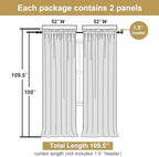 Lecloud Leia Black Sheer Curtains 108 Inches Long 2 Pcs, Elegant Jacquard Leaf - Image 3