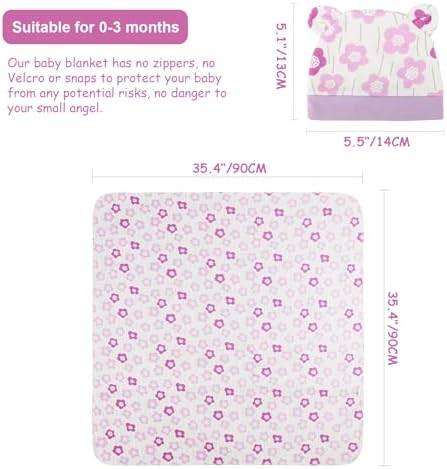 DRESHOW BQUBO Cotton Baby Swaddle Hat Set Newborn Infant Receiving Blankets - Image 5