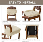 Genina Waterproof Chair Covers for Dining Room, Light Gray - Image 5