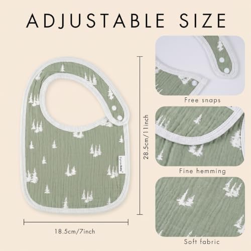 Muslin Baby Bibs for Drooling and Teething, Bibs for Boys Girls - Image 5