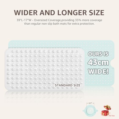 OTHWAY Bath Mat for Tub Non Slip: 39" X 17" Long Bathtub Mat - Image 5